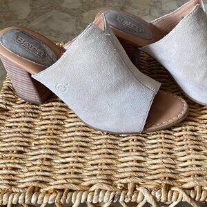 Born Bima light tan suede mule